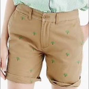 NWT J Crew 7” Chino Khaki Shorts Palm Tree 2